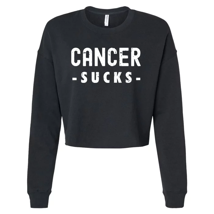 Cancer Sucks Gift Hooded Cancer Gift Cropped Pullover Crew