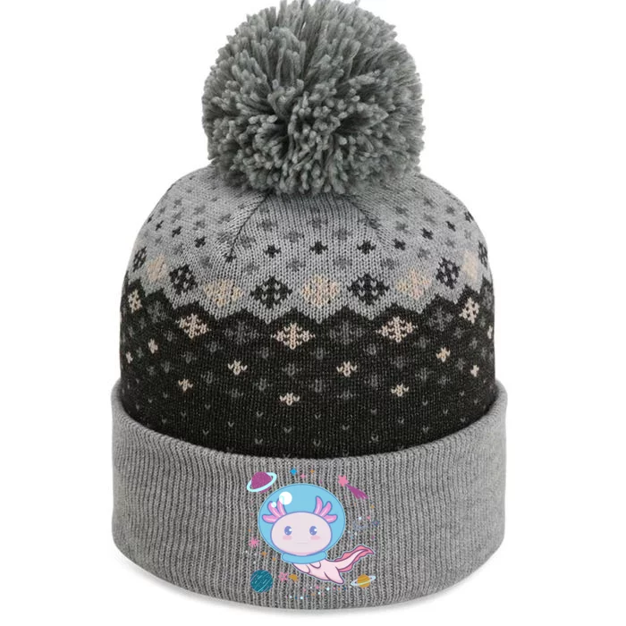 Cute Space Galaxy Astronaut Axolotl The Baniff Cuffed Pom Beanie