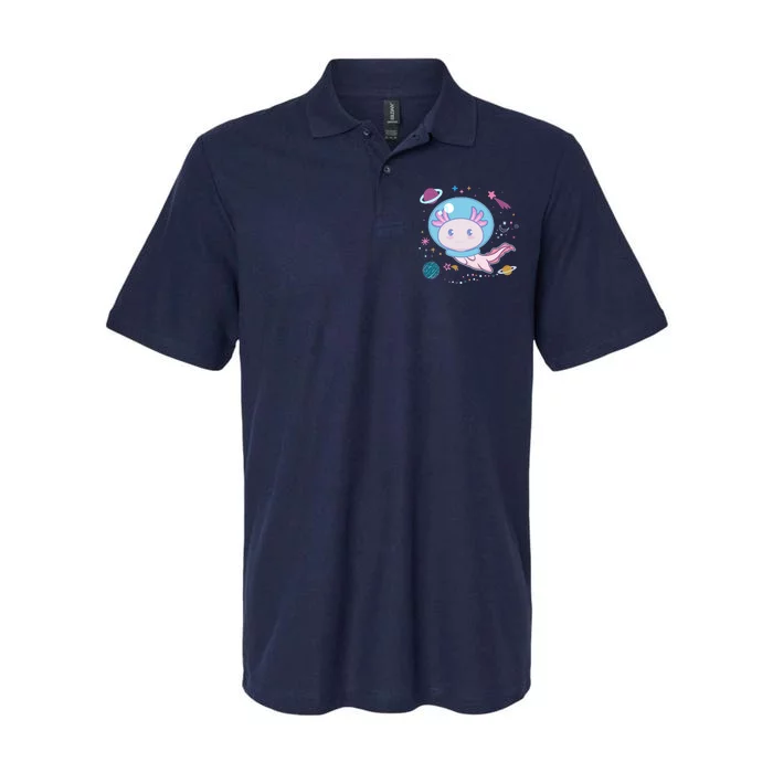 Cute Space Galaxy Astronaut Axolotl Softstyle Adult Sport Polo