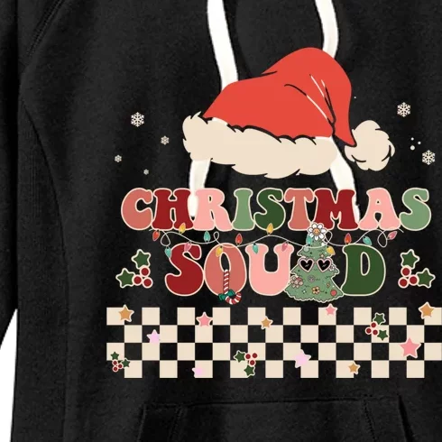 Christmas Squad Groovy Family Matching Xmas Holiday Pajama Gift Women's Fleece Hoodie