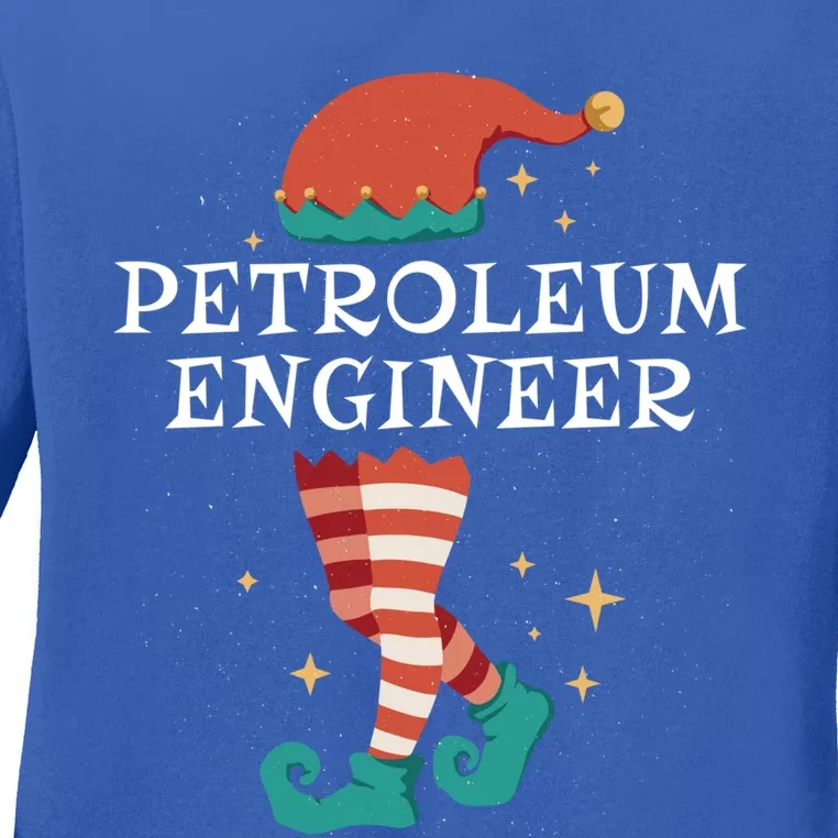 Christmas Santa Gnome Xmas Petroleum Engineer Gift Ladies Long Sleeve Shirt