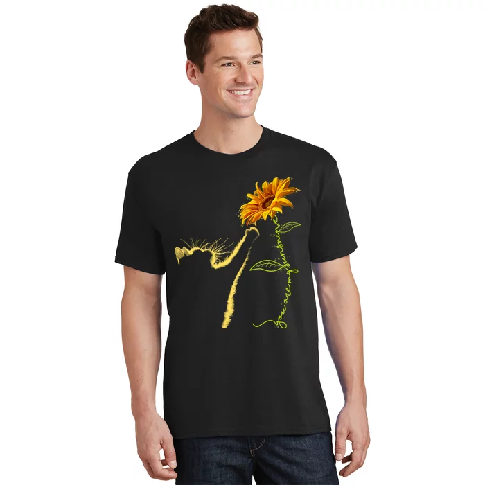 Cat Sunflower Gifts For Cat Lovers Cat Mom Cat Lady T-Shirt