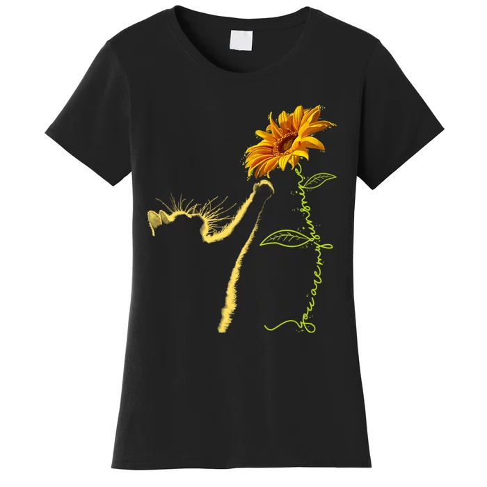 Cat Sunflower Gifts For Cat Lovers Cat Mom Cat Lady Women's T-Shirt