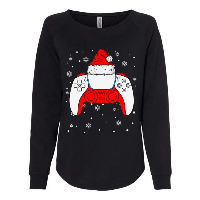 Christmas Santa Gamer Controller Boys Teens Gaming Xmas Womens California Wash Sweatshirt