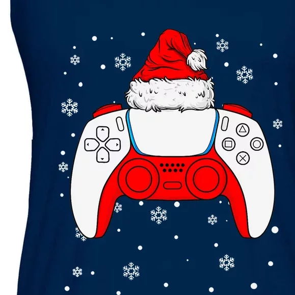 Christmas Santa Gamer Controller Boys Teens Gaming Xmas Ladies Essential Flowy Tank