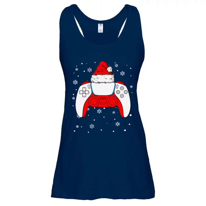 Christmas Santa Gamer Controller Boys Teens Gaming Xmas Ladies Essential Flowy Tank