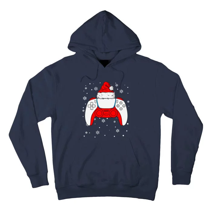 Christmas Santa Gamer Controller Boys Teens Gaming Xmas Tall Hoodie