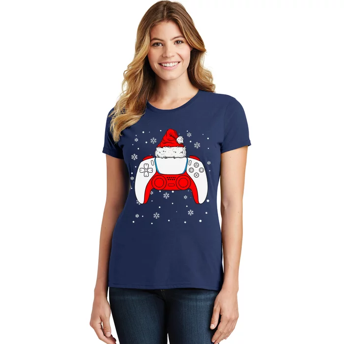 Christmas Santa Gamer Controller Boys Teens Gaming Xmas Women's T-Shirt