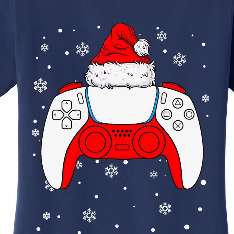 Christmas Santa Gamer Controller Boys Teens Gaming Xmas Women's T-Shirt