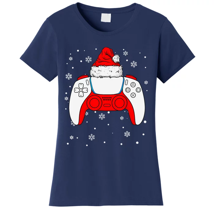 Christmas Santa Gamer Controller Boys Teens Gaming Xmas Women's T-Shirt