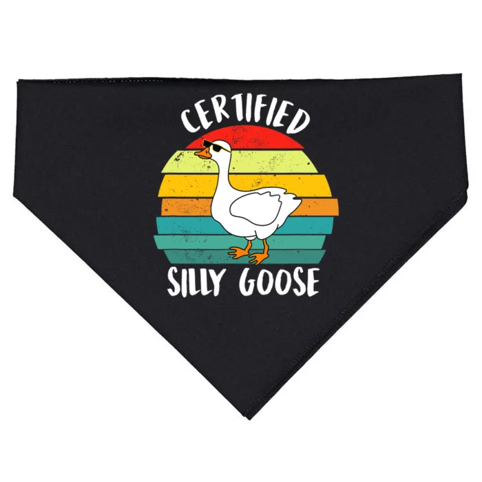 Certified Silly Goose Funny Goose Lover Farmer Farm Life USA-Made Doggie Bandana