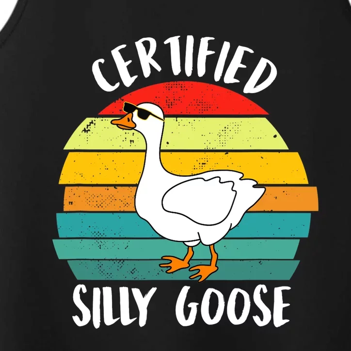 Certified Silly Goose Funny Goose Lover Farmer Farm Life Performance Tank