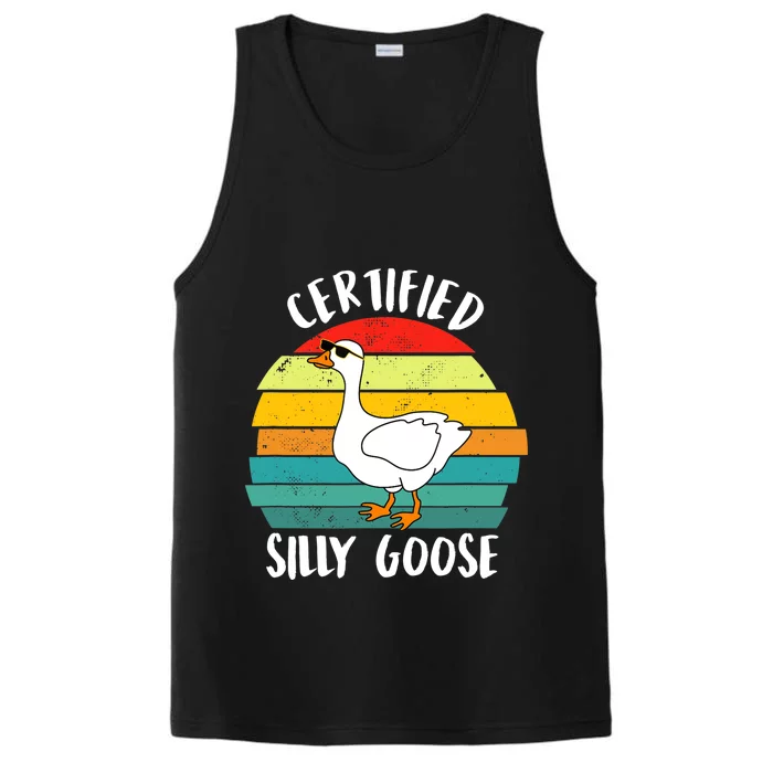 Certified Silly Goose Funny Goose Lover Farmer Farm Life Performance Tank