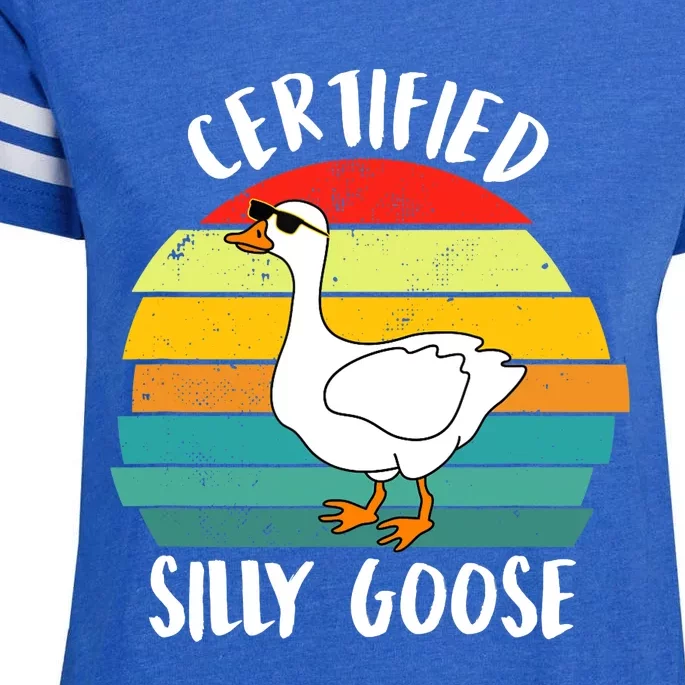 Certified Silly Goose Funny Goose Lover Farmer Farm Life Enza Ladies Jersey Football T-Shirt