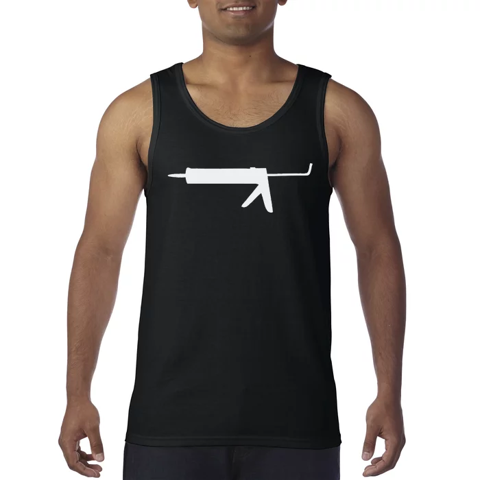 Caulk Silhouette Gun Tank Top