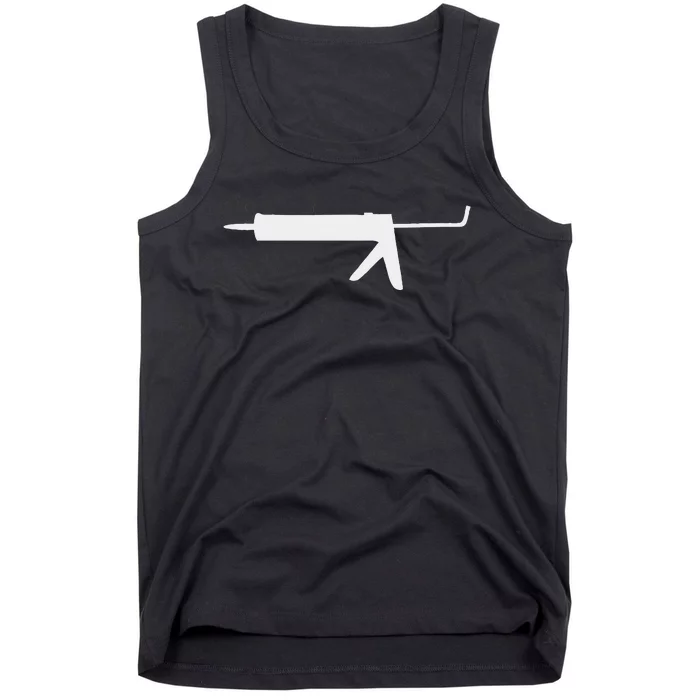 Caulk Silhouette Gun Tank Top