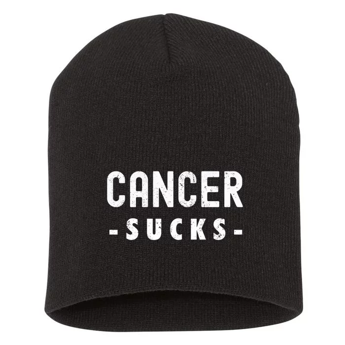 Cancer Sucks Gift Hooded Cancer Gift Short Acrylic Beanie