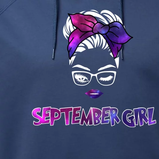 Cute September Girl Performance Fleece Hoodie