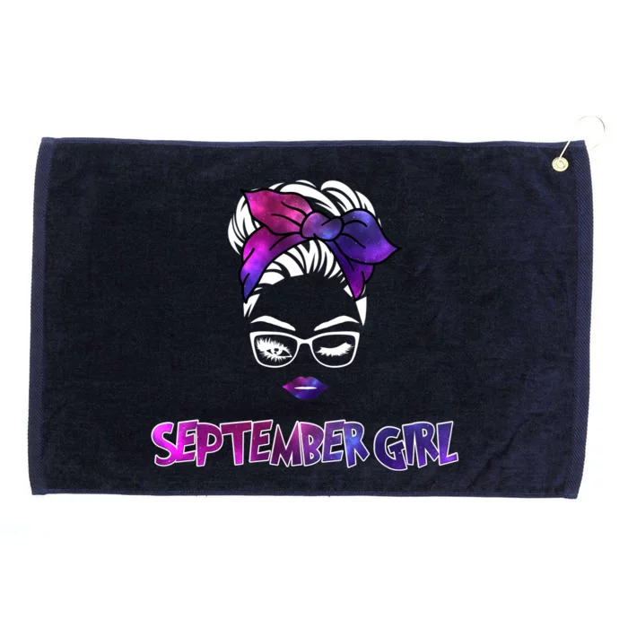 Cute September Girl Grommeted Golf Towel