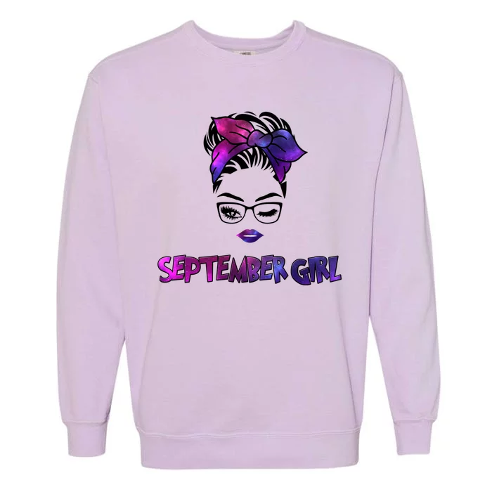 Cute September Girl Garment-Dyed Sweatshirt