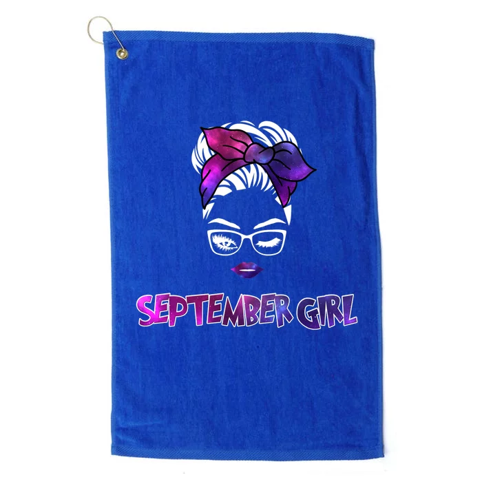 Cute September Girl Platinum Collection Golf Towel