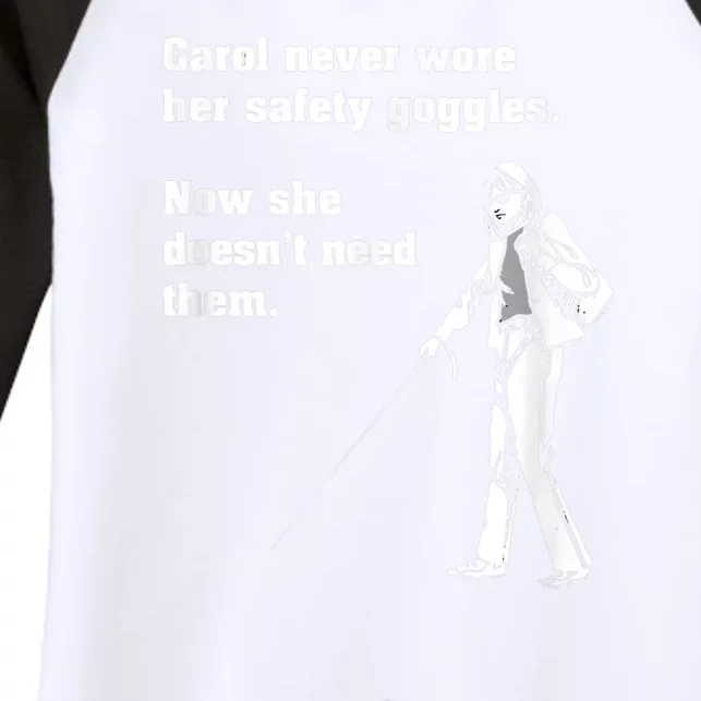 Carol Safety Goggles Funny Science Chemistry Women's Tri-Blend 3/4-Sleeve Raglan Shirt