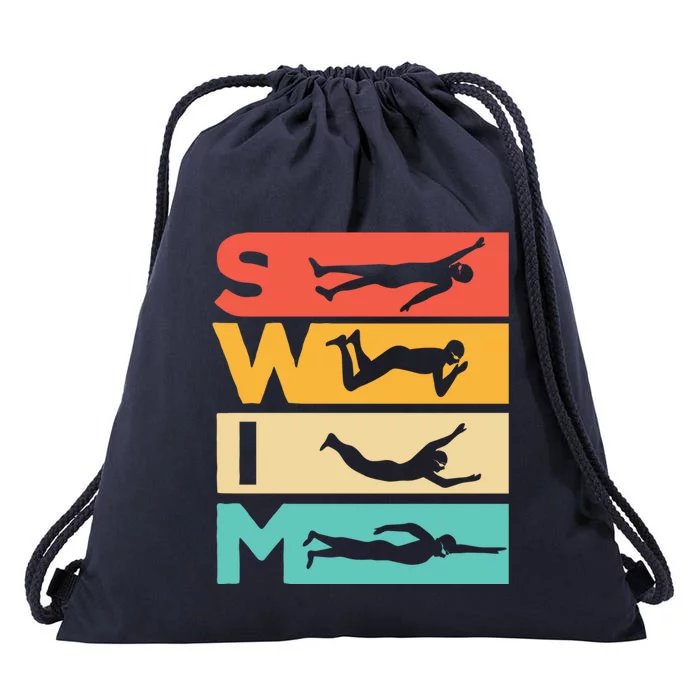 Cute Swimming Gift For Swimmers Drawstring Bag