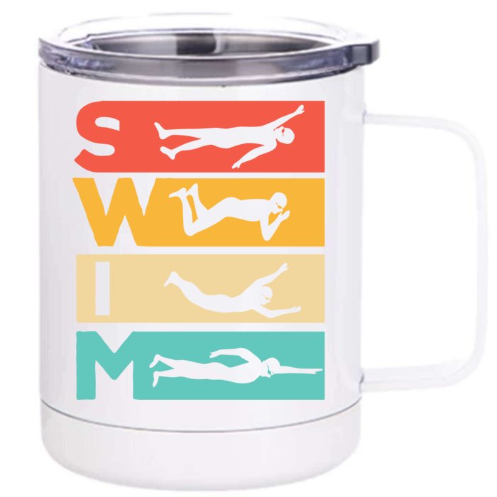 Cute Swimming Gift For Swimmers Front & Back 12oz Stainless Steel Tumbler Cup