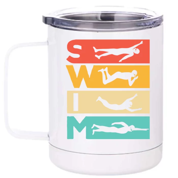 Cute Swimming Gift For Swimmers Front & Back 12oz Stainless Steel Tumbler Cup