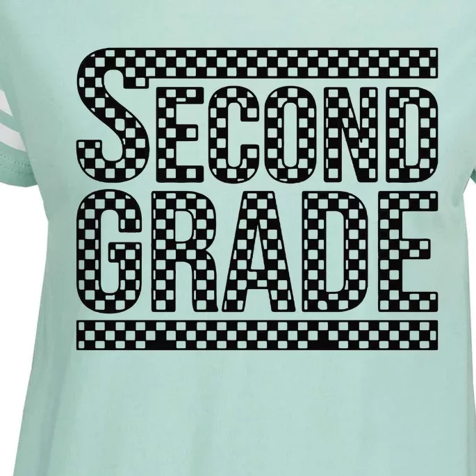 Checkered Second Grade Enza Ladies Jersey Football T-Shirt