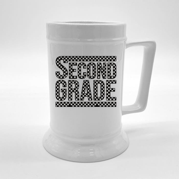 Checkered Second Grade Front & Back Beer Stein