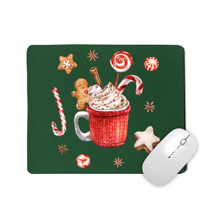 Christmas Season Gingerbread Hot Coco Mousepad