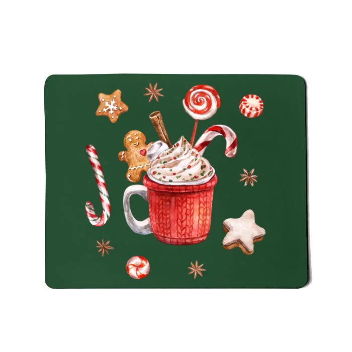 Christmas Season Gingerbread Hot Coco Mousepad