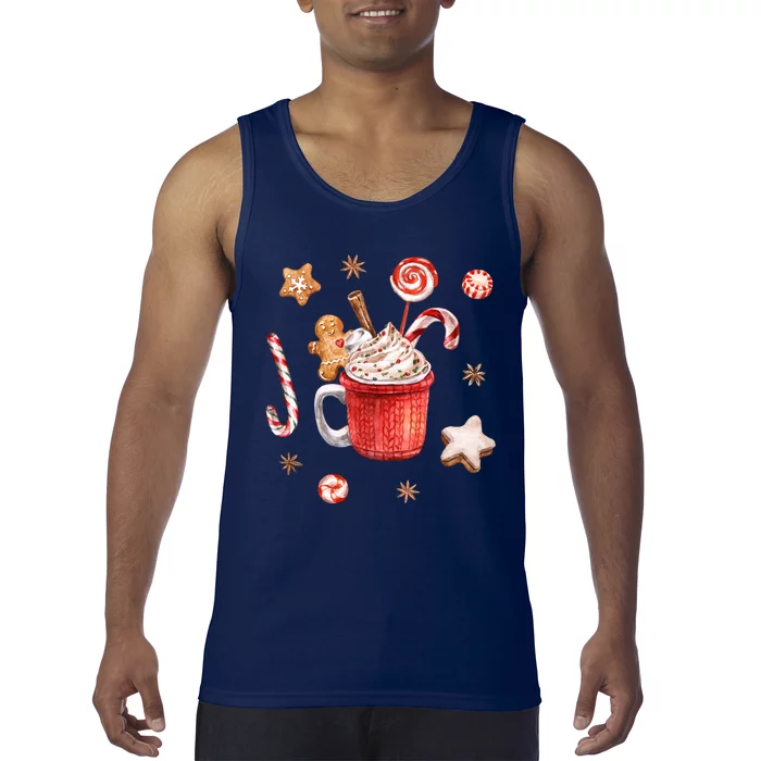 Christmas Season Gingerbread Hot Coco Tank Top