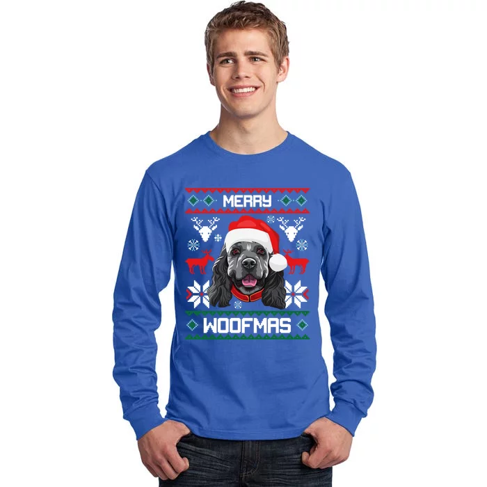 Cocker Spaniel Gift For Merry Christmas Woofmas Clothes Gift Tall Long Sleeve T-Shirt