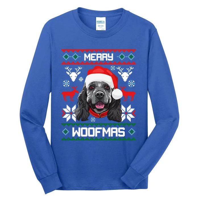 Cocker Spaniel Gift For Merry Christmas Woofmas Clothes Gift Tall Long Sleeve T-Shirt