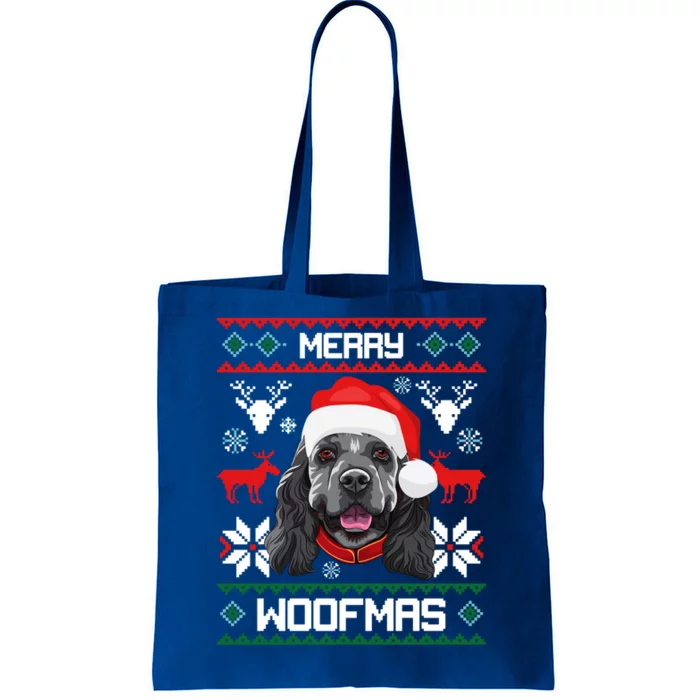 Cocker Spaniel Gift For Merry Christmas Woofmas Clothes Gift Tote Bag