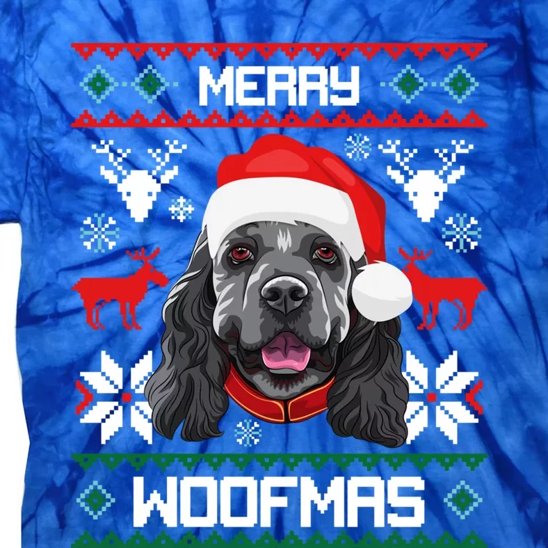 Cocker Spaniel Gift For Merry Christmas Woofmas Clothes Gift Tie-Dye T-Shirt