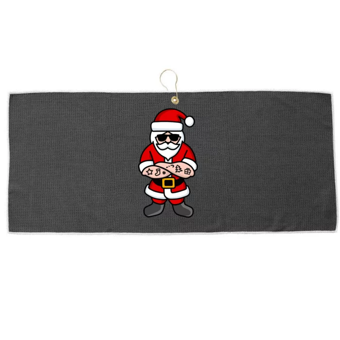 Cool Santa Gangster Large Microfiber Waffle Golf Towel