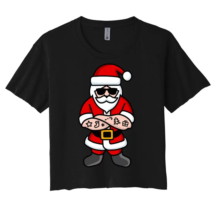 Cool Santa Gangster Women's Crop Top Tee