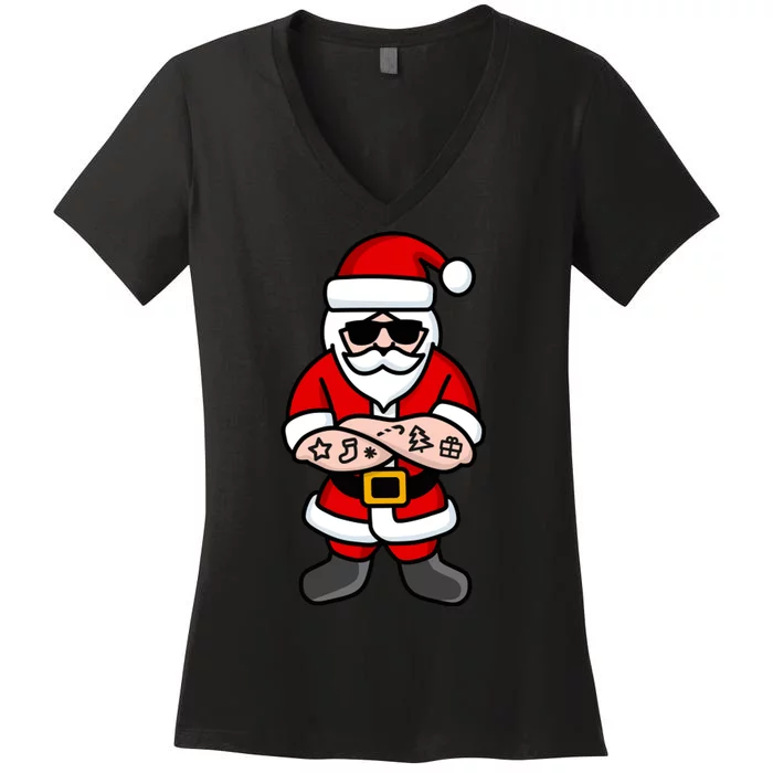 Cool Santa Gangster Women's V-Neck T-Shirt