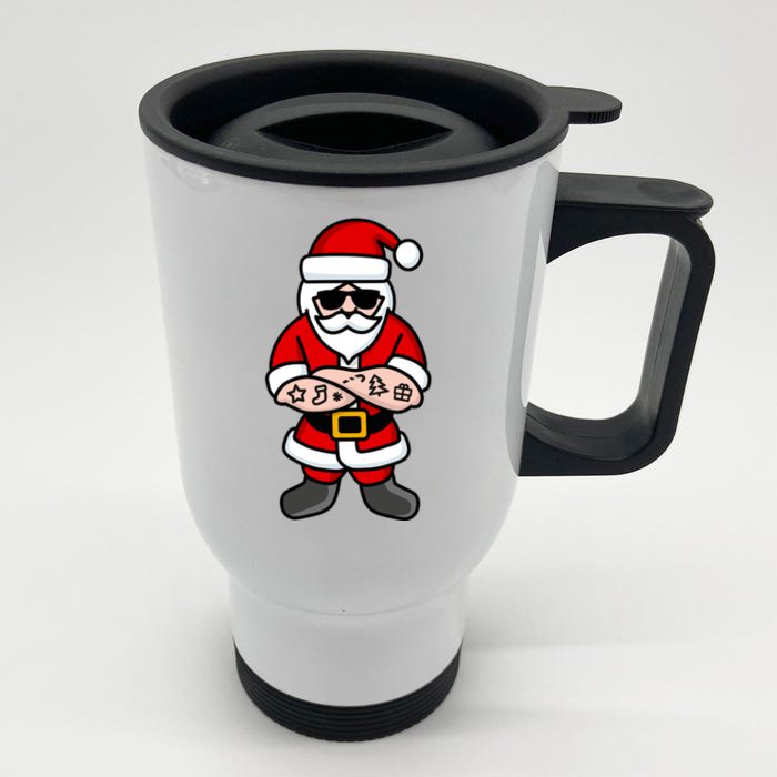 Cool Santa Gangster Front & Back Stainless Steel Travel Mug