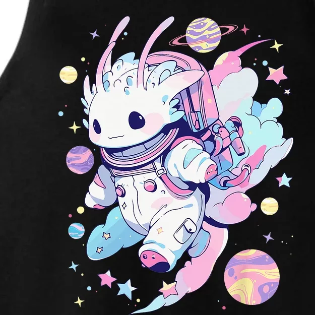 Cute Space Galaxy Axolotl Pastel Goth Aesthetic Nu Goth Ladies Tri-Blend Wicking Tank