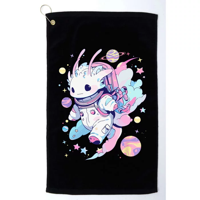 Cute Space Galaxy Axolotl Pastel Goth Aesthetic Nu Goth Platinum Collection Golf Towel