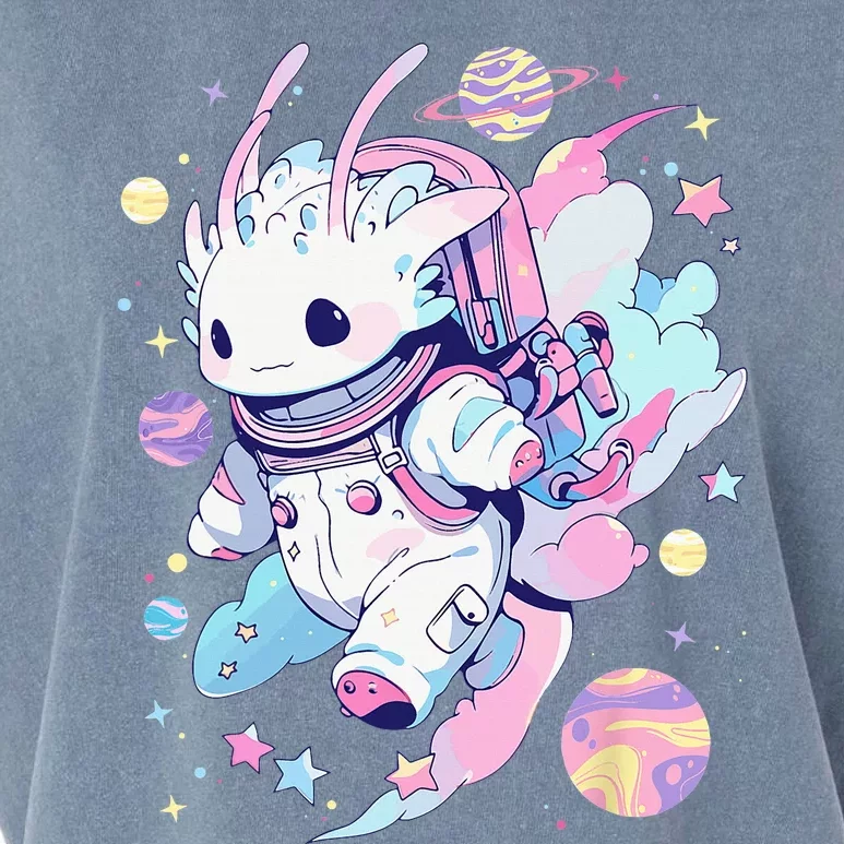 Cute Space Galaxy Axolotl Pastel Goth Aesthetic Nu Goth Garment-Dyed Women's Muscle Tee