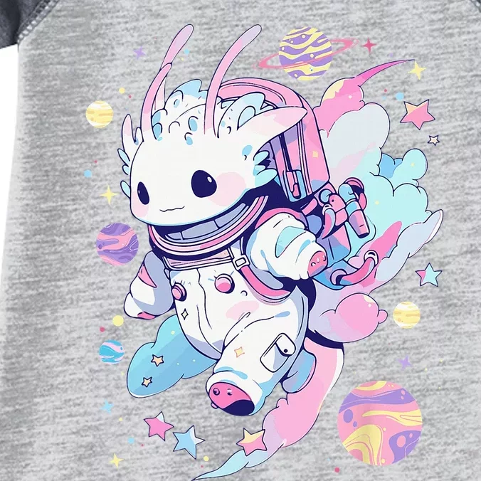 Cute Space Galaxy Axolotl Pastel Goth Aesthetic Nu Goth Infant Baby Jersey Bodysuit