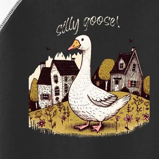 Cute Silly Goose Gift for Her Funny Goose Trendy Toddler Fine Jersey T-Shirt