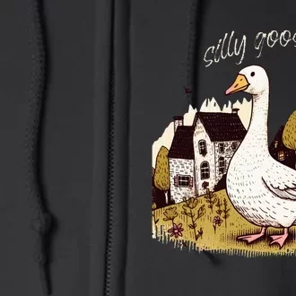 Cute Silly Goose Gift for Her Funny Goose Trendy Full Zip Hoodie