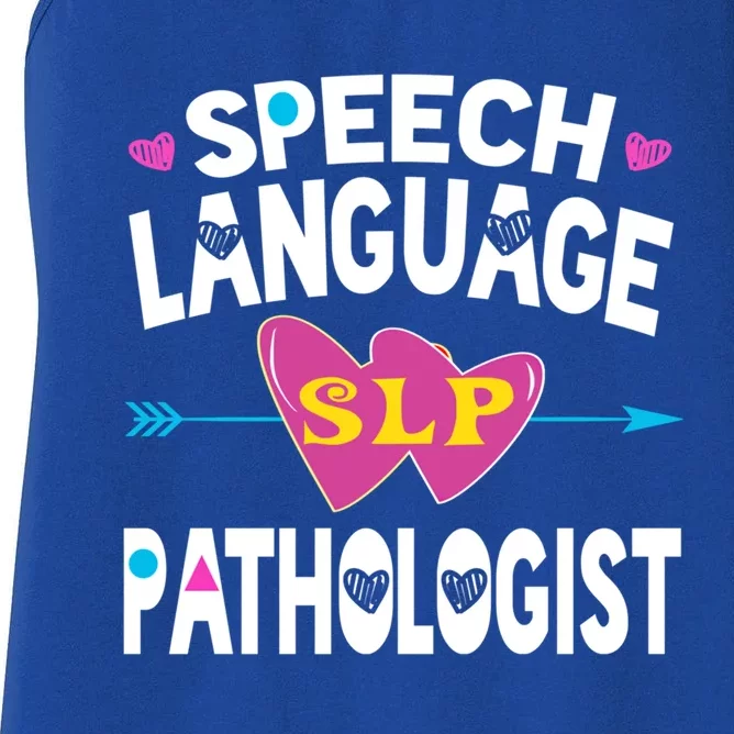 Cute Slp Gift Speech Language Pathologist Funny Gift Therapy Gift Women's Racerback Tank