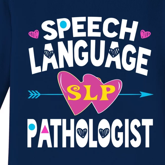 Cute Slp Gift Speech Language Pathologist Funny Gift Therapy Gift Baby Long Sleeve Bodysuit